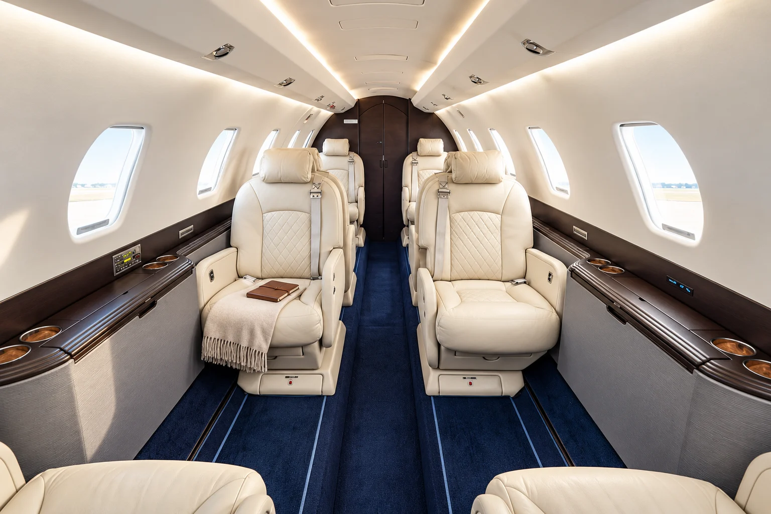 Two-zone cabin aboard N980JS